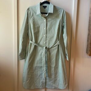 J. Jill Striped Buttondown Shirt Dress